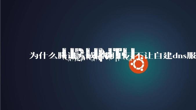 为什么腾讯云或者阿里云不让自建dns服务器?